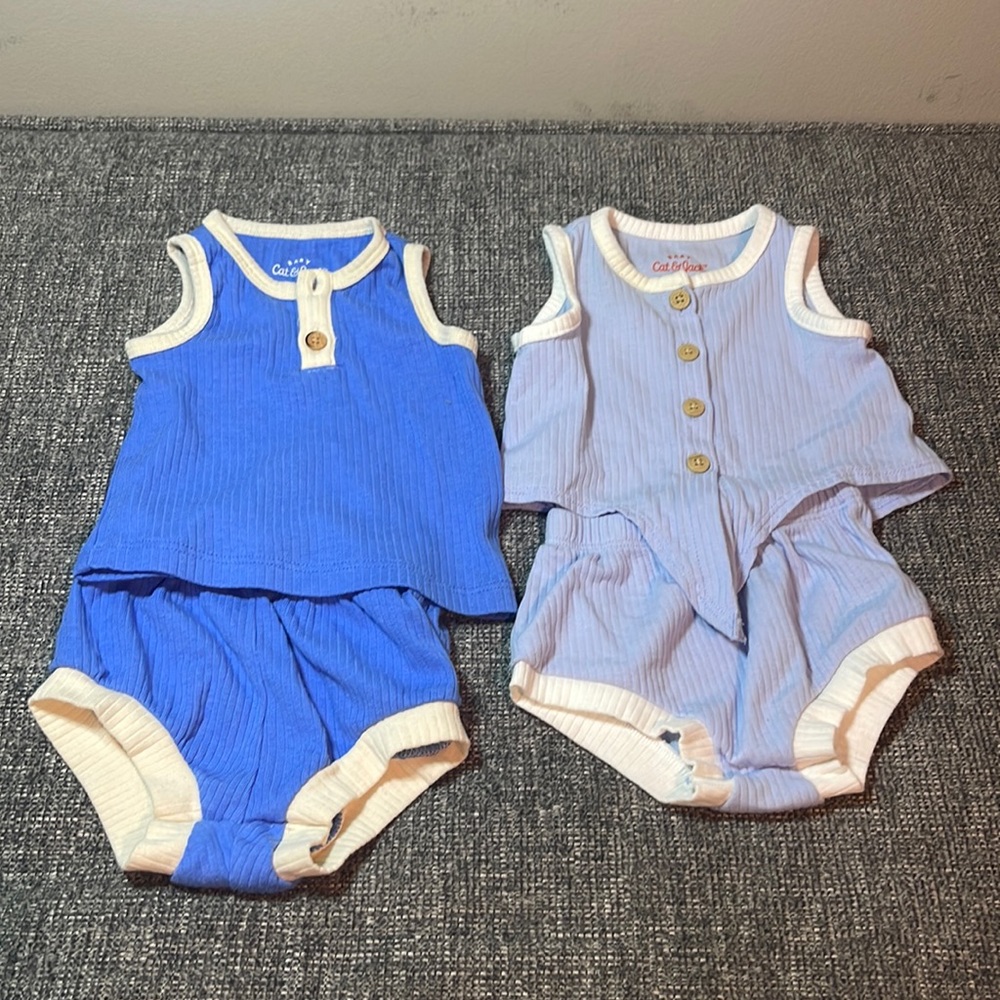 2 Baby Cat & Jack 2pc Outfit’s size 0-3 months